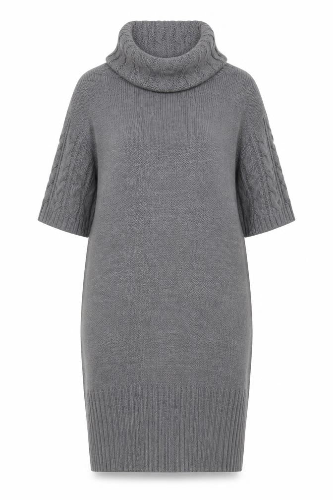 Marks & Spencer Women’s Grey Roll Neck Jumper Dress Size 16 Knit