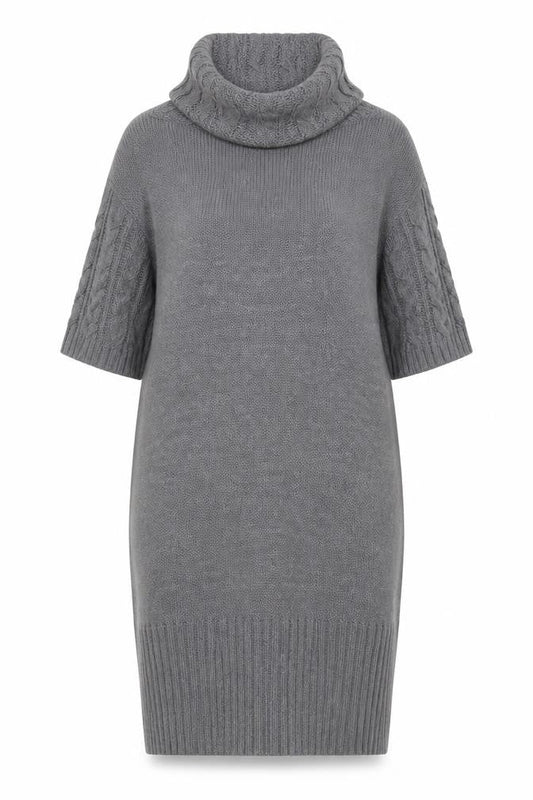 Marks & Spencer Women’s Grey Roll Neck Jumper Dress Size 16 Knit