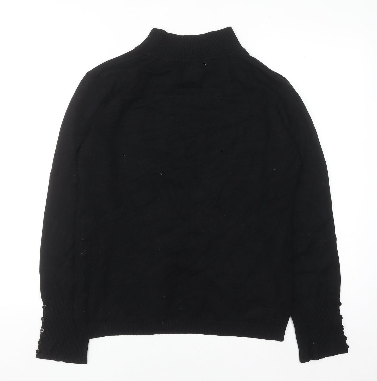 Klass Collection Women's Black Mock Neck Long Sleeve Pullover Jumper L