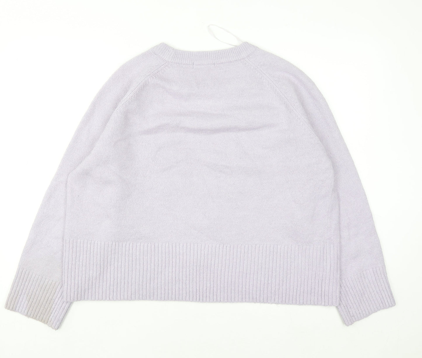 Tu Women Purple Acrylic Blend Crew Neck Pullover Jumper Size 16