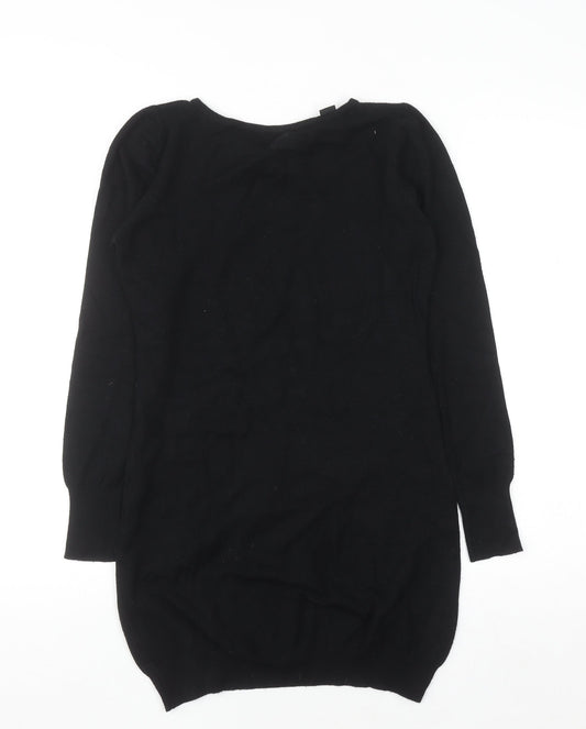 SOS Millenium Womens Black Long Sleeve Knit Blouse One Size