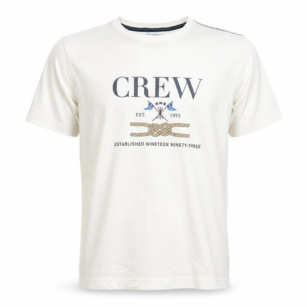 Crew Clothing Men's Beige Nautical Graphic Cotton T-Shirt Size M