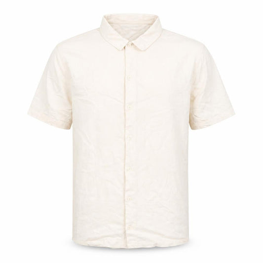 ASOS Design Men's Beige Cotton Short Sleeve Button-Up Shirt M