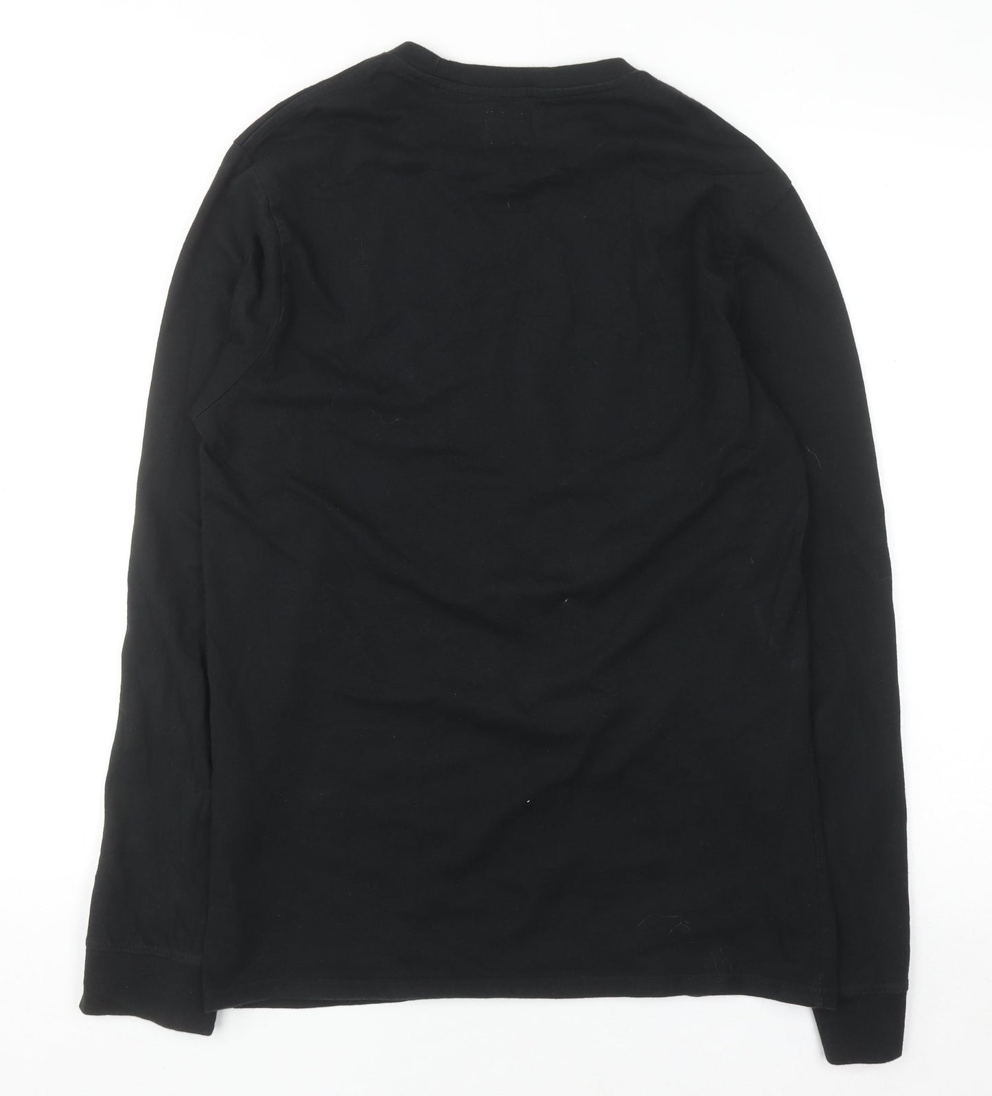 Levi's Men's Black Cotton Long Sleeve Crew Neck Casual Top - Size M