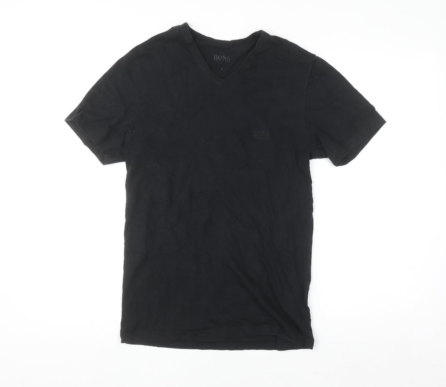 Hugo Boss Men's Black V-Neck Cotton T-Shirt Size S
