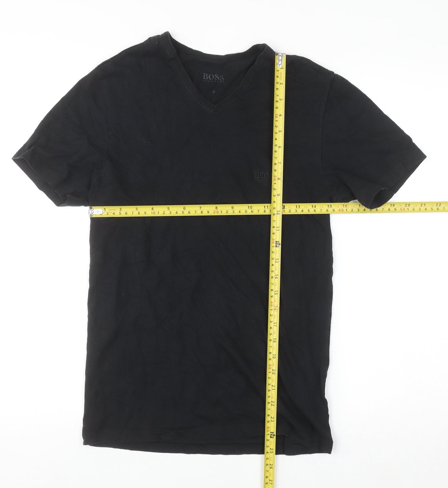 Hugo Boss Men's Black V-Neck Cotton T-Shirt Size S