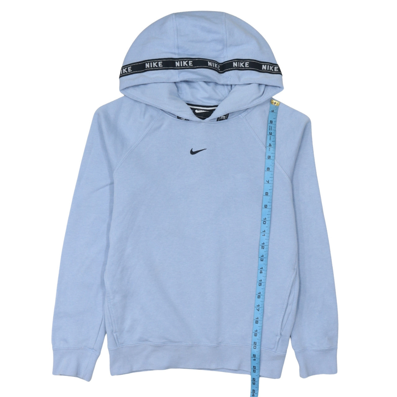 Nike Womens Light Blue XS Pullover Hoodie 80% Cotton Sweatshirt