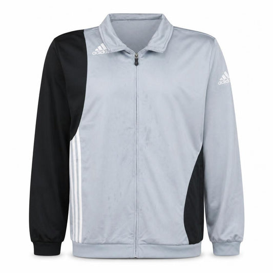 Adidas Men's Grey Full Zip Track Sweatshirt L Sports Logo