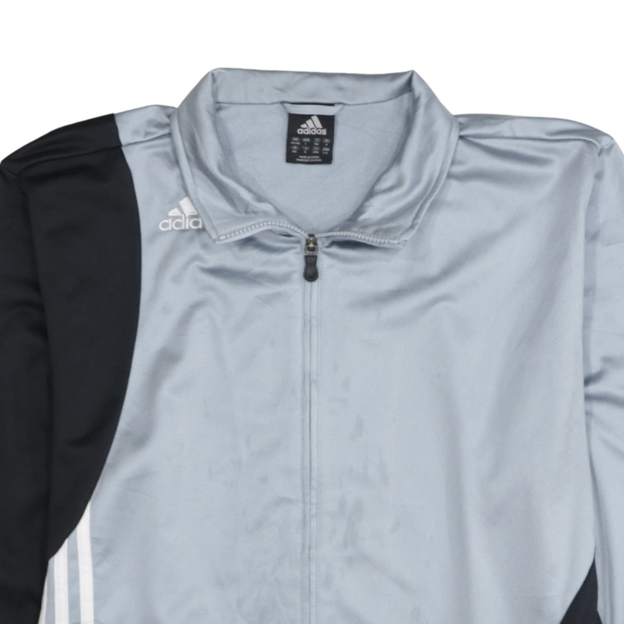 Adidas Men's Grey Full Zip Track Sweatshirt L Sports Logo