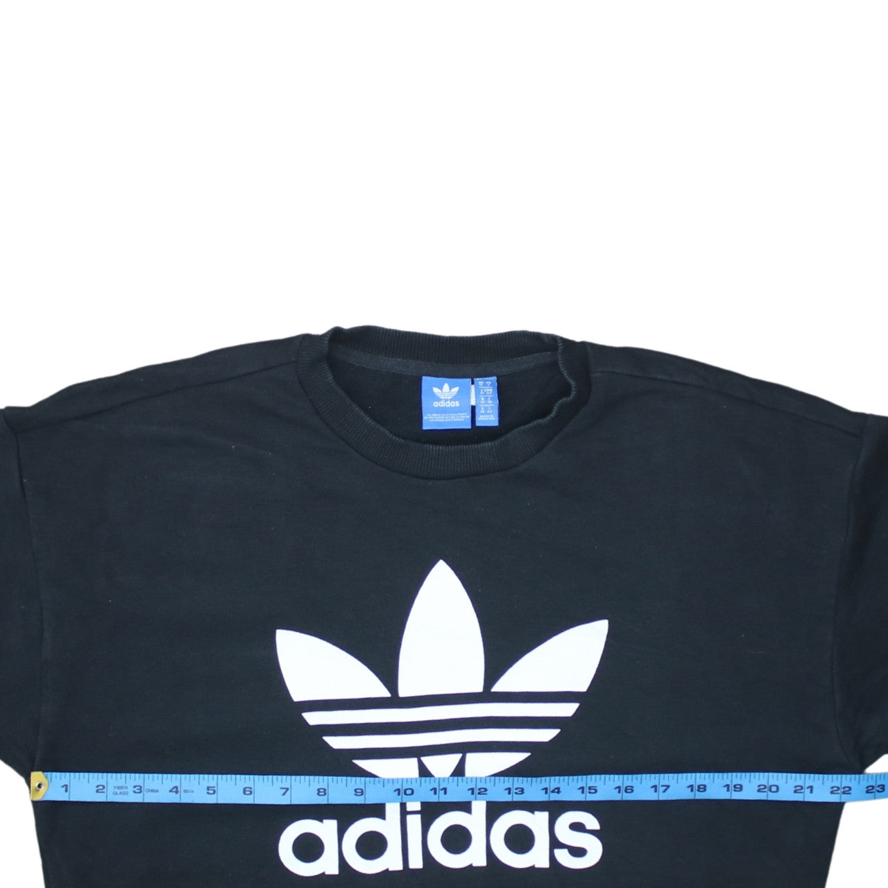 Adidas Women Black Crew Neck Pullover Sweatshirt UK 10 Logo Print