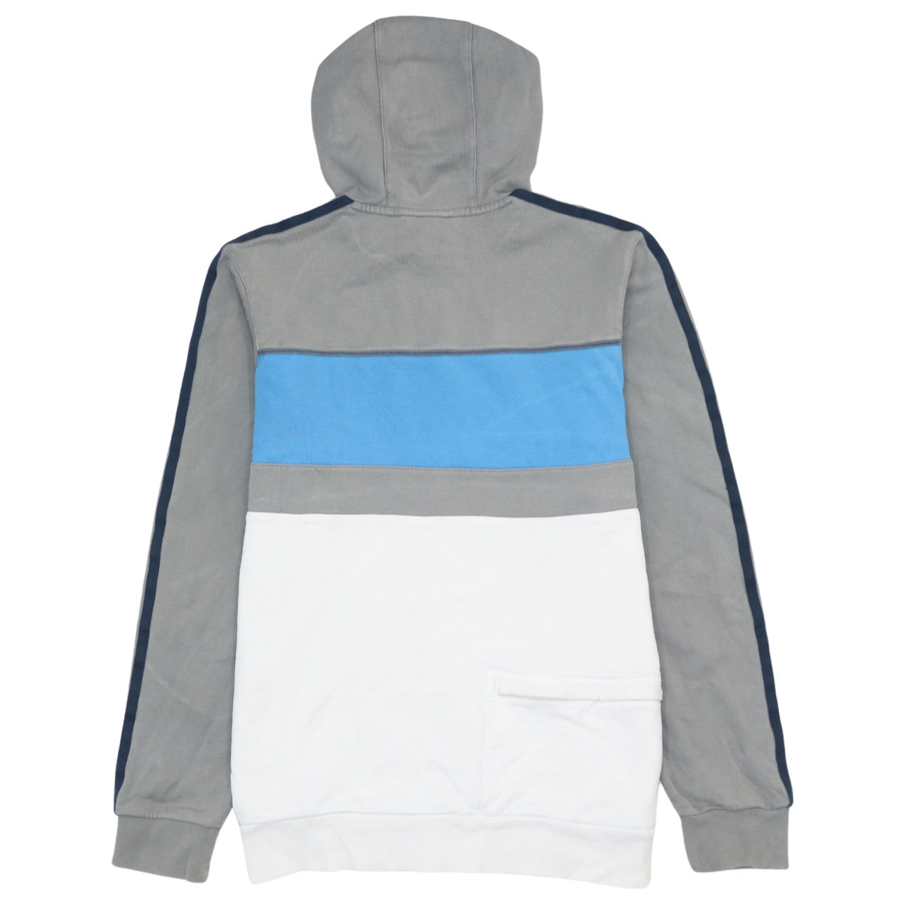 Adidas Men's Grey Blue White Pullover Hoodie Size M Sports Fleece