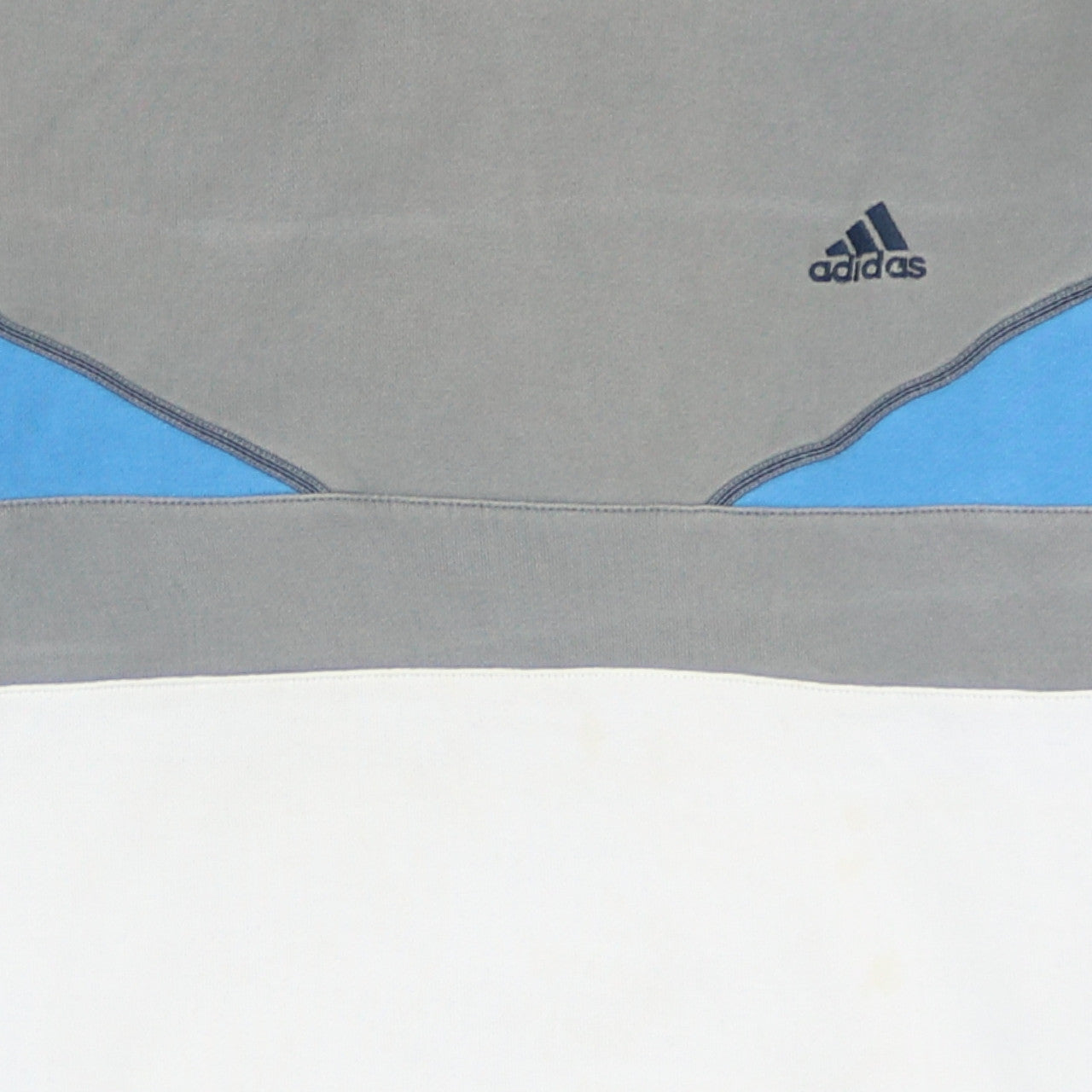Adidas Men's Grey Blue White Pullover Hoodie Size M Sports Fleece