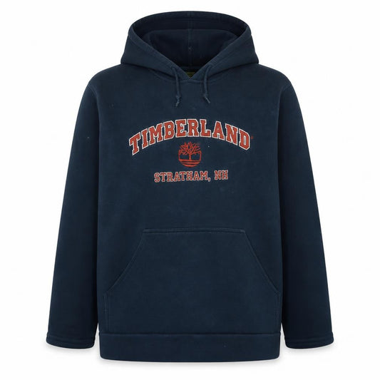 Timberland Women's Navy Pullover Hoodie Size S Cotton Blend Graphic Logo