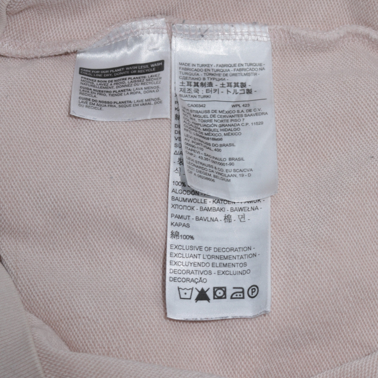Levi's Women Pink Small Pullover Hoodie 100% Cotton Casual