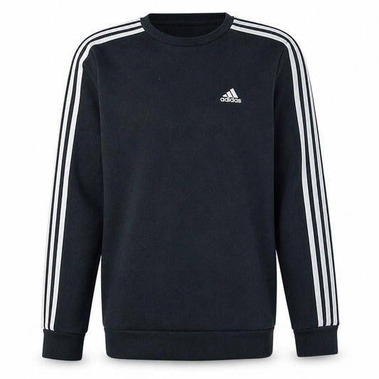 adidas Men's Black Small Crew Neck Pullover Sweatshirt