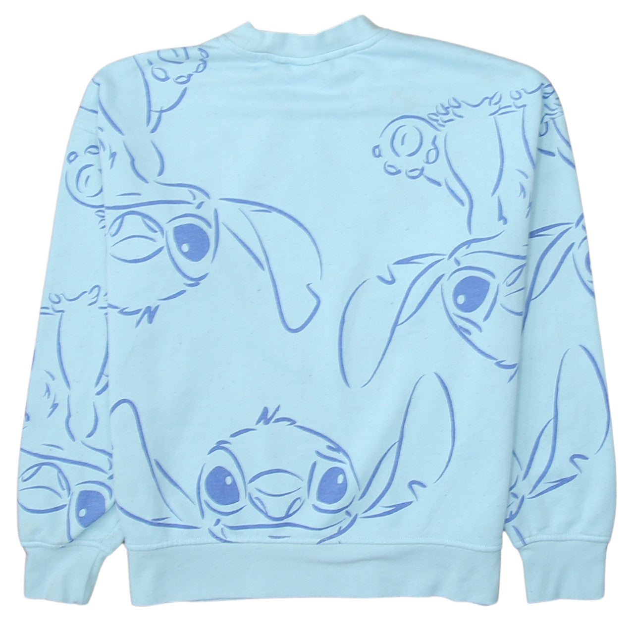 Disney Women XS Blue Stitch Crew Neck Pullover Sweatshirt