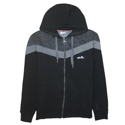 Ellesse Womens Black Full Zip Hoodie Medium Cotton Blend Sportswear
