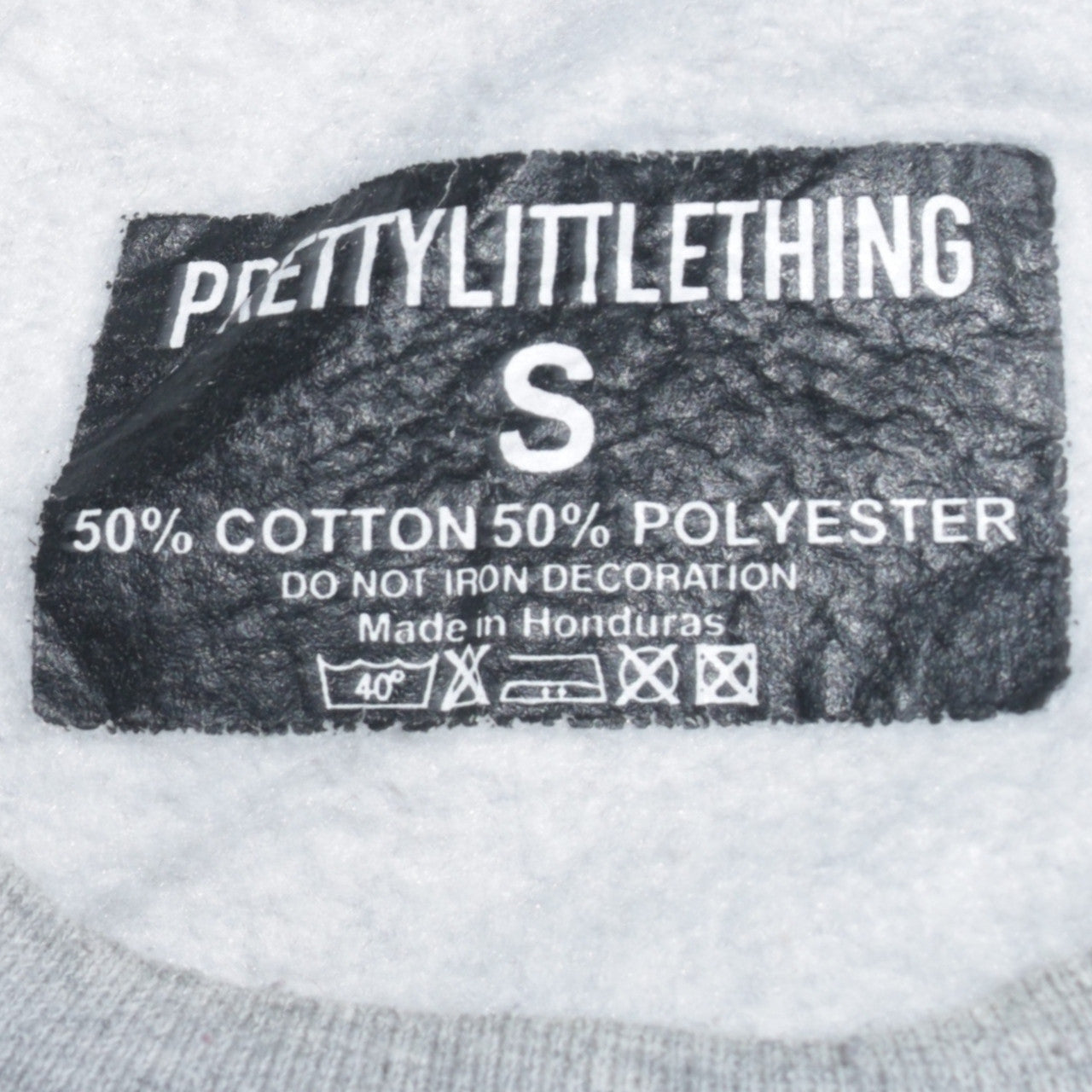 PrettyLittleThing Unisex Grey California Crew Neck Sweatshirt S