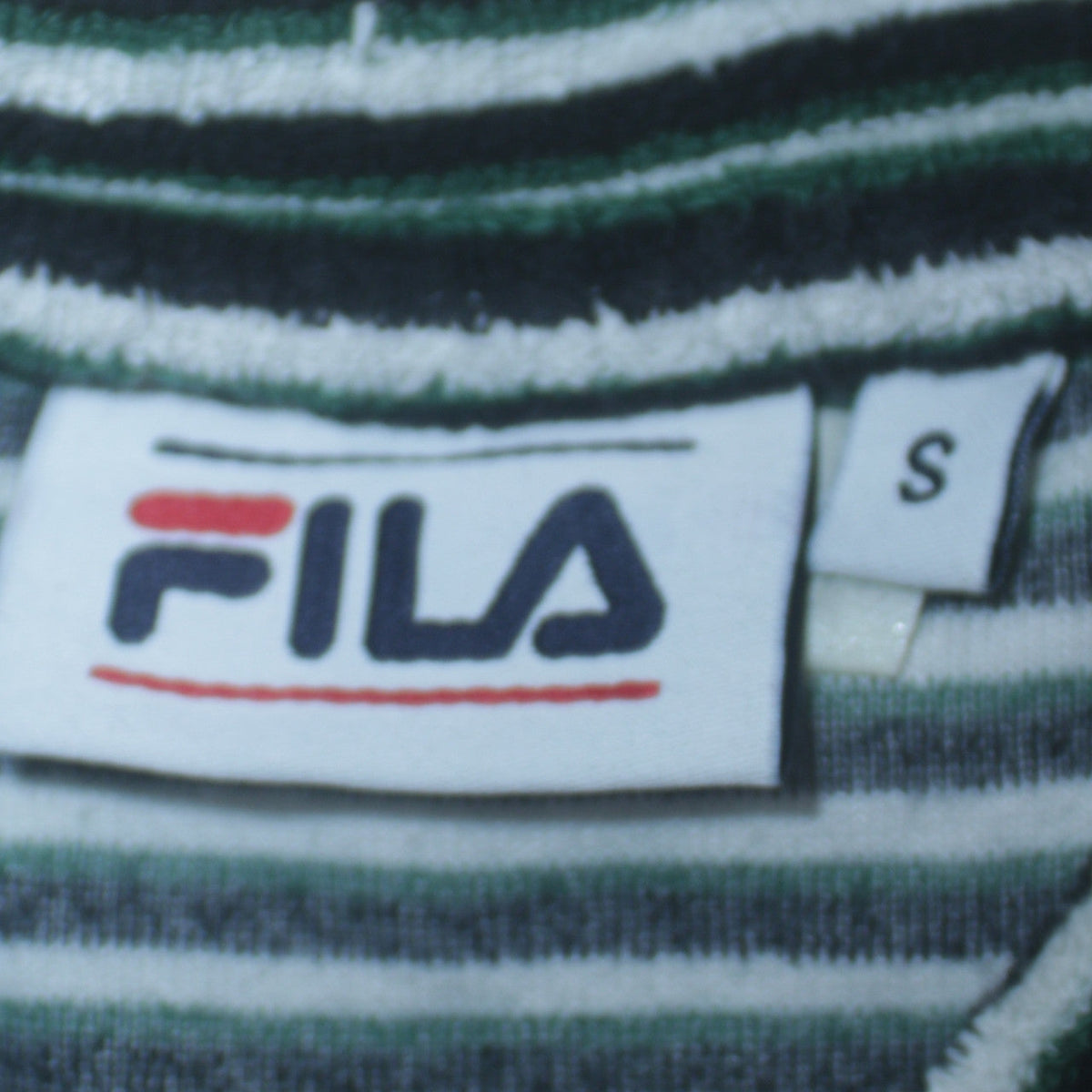 Additional view of Fila Men’s Green Striped Embroidered Sports T-Shirt, size S, Retro Style