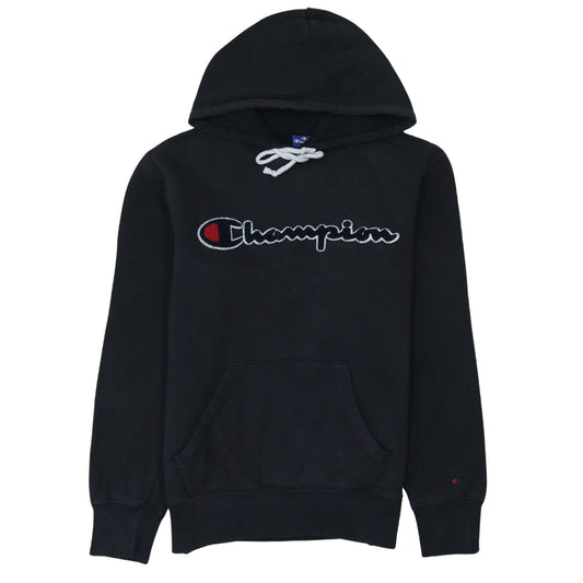 Champion Men's Black Pullover Hoodie Small Embroidered Logo