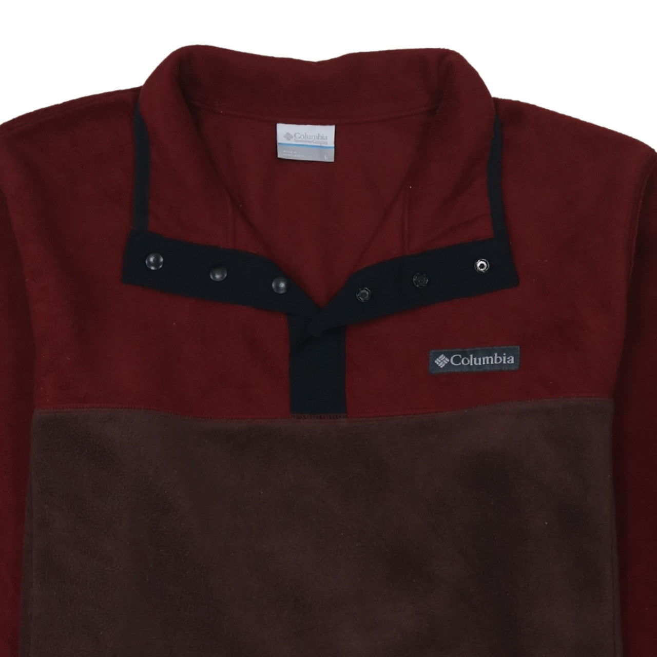 Columbia Men's Brown Fleece Henley Sweatshirt Size L Outdoor