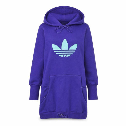 Adidas Women Purple Pullover Hoodie Dress Size 14 Logo Tunic