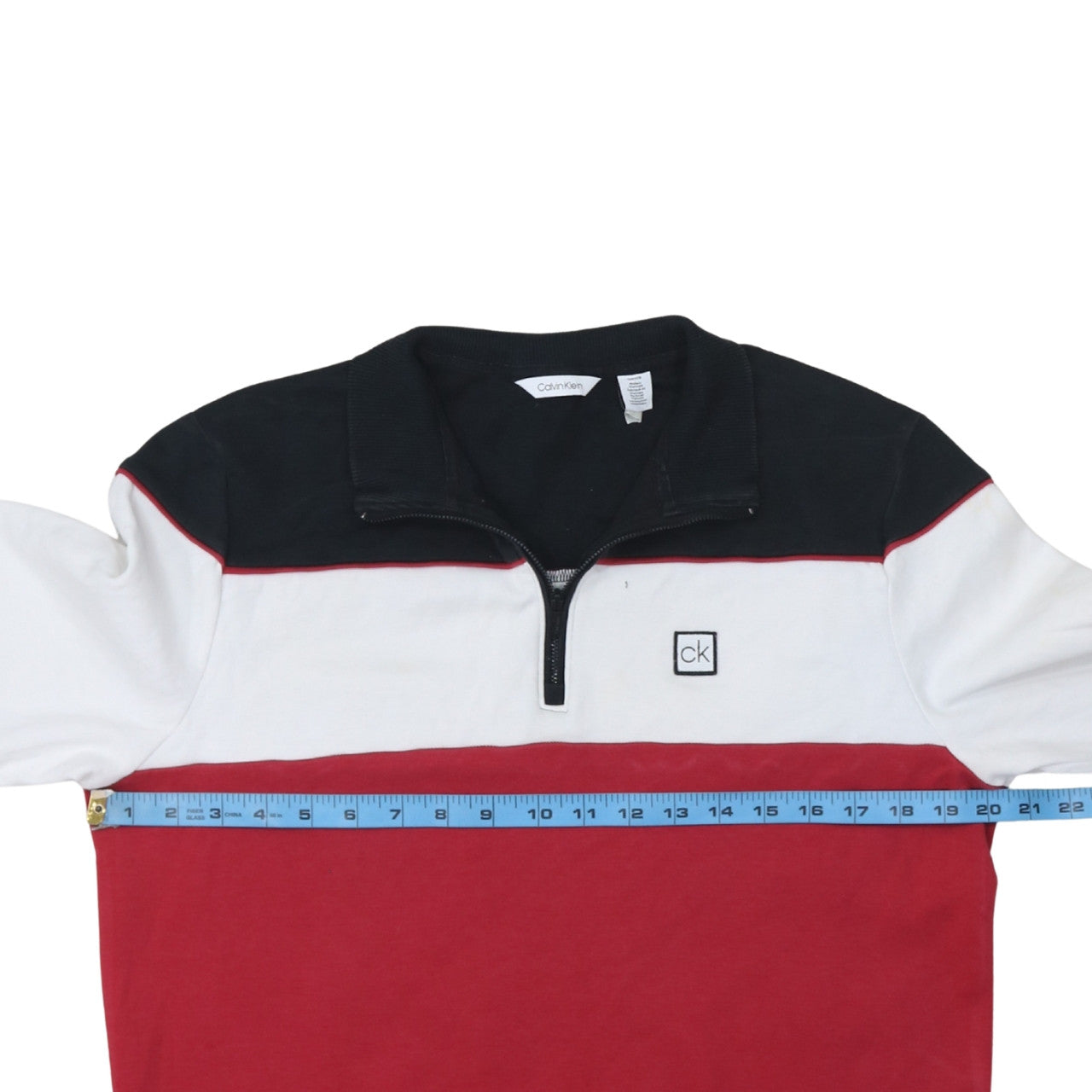 Calvin Klein Men's Multicoloured 1/4 Zip Logo Sweatshirt M