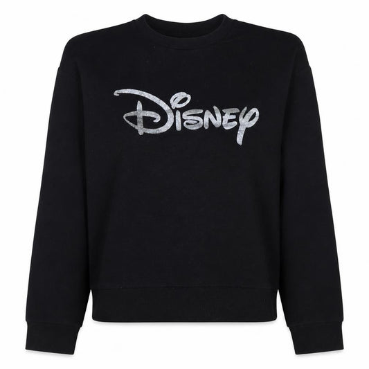 Disney Primark Cares Black Glitter Logo Sweatshirt XS Women