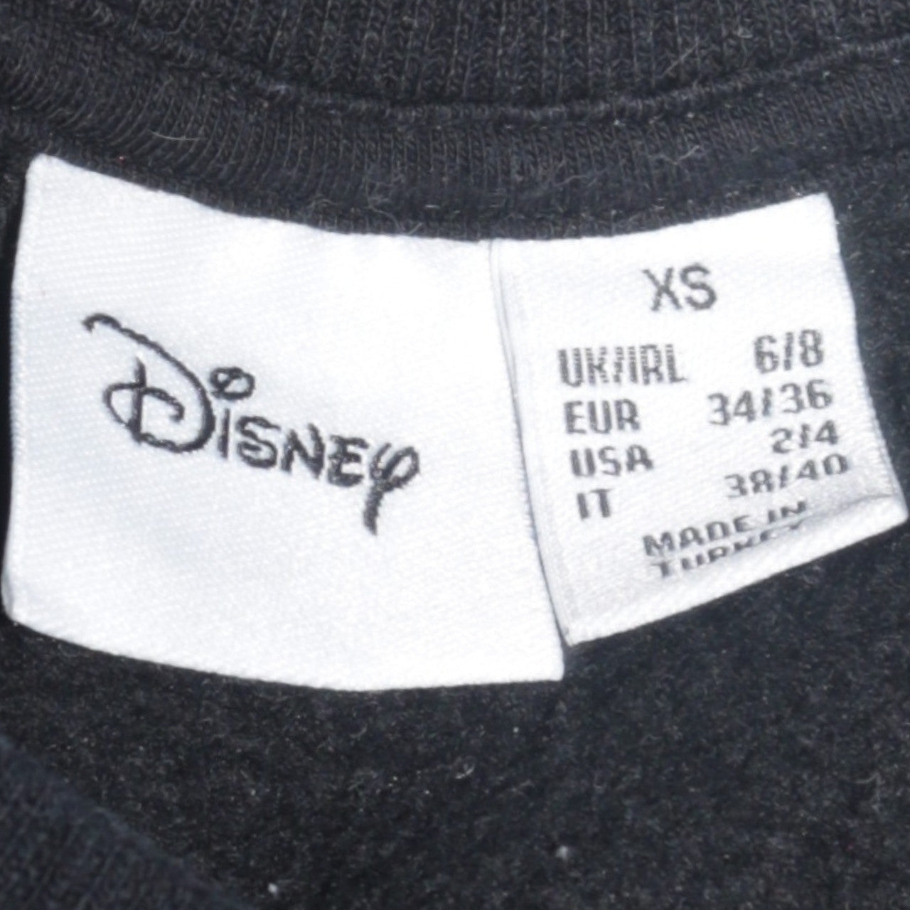 Disney Primark Cares Black Glitter Logo Sweatshirt XS Women