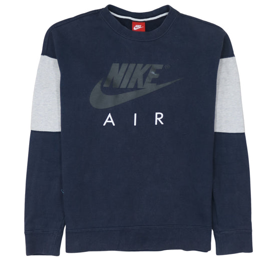 Nike Men’s Blue Air Logo Crew Neck Pullover Sweatshirt Size S
