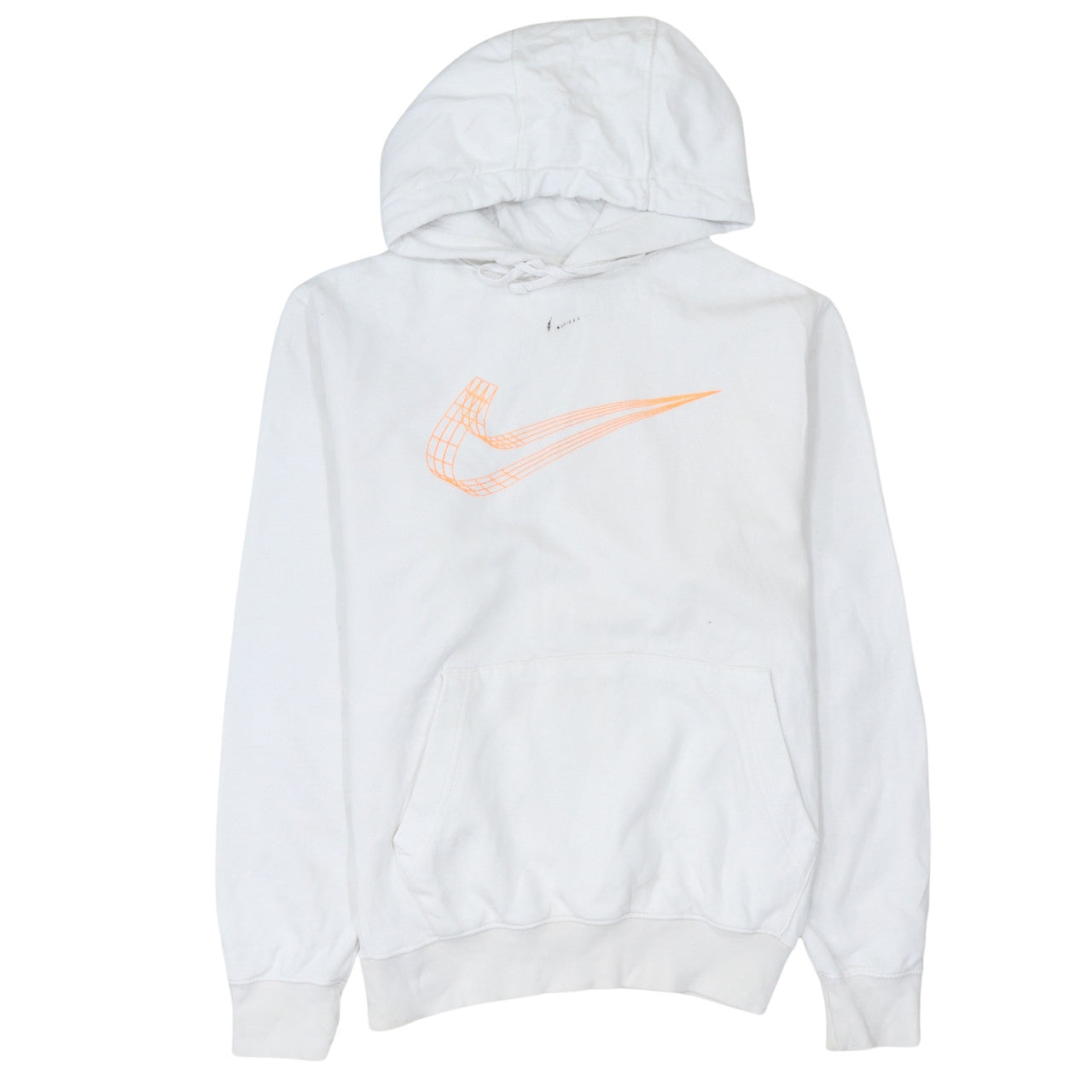 Nike Men’s White Pullover Hoodie Small Graphic Logo Fleece