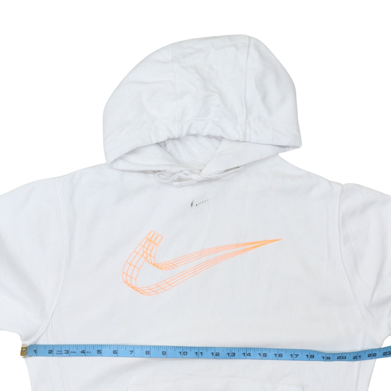 Nike Men’s White Pullover Hoodie Small Graphic Logo Fleece