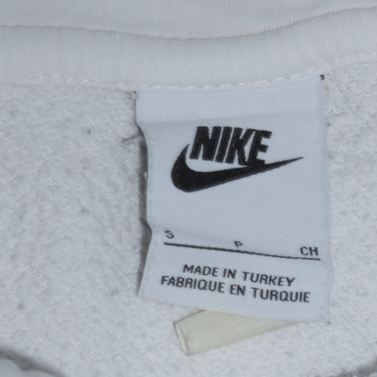 Nike Men’s White Pullover Hoodie Small Graphic Logo Fleece