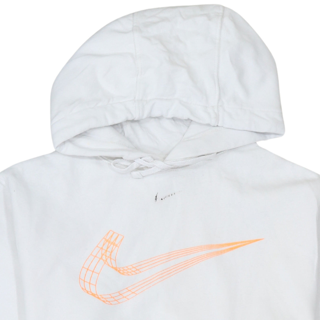 Nike Men’s White Pullover Hoodie Small Graphic Logo Fleece