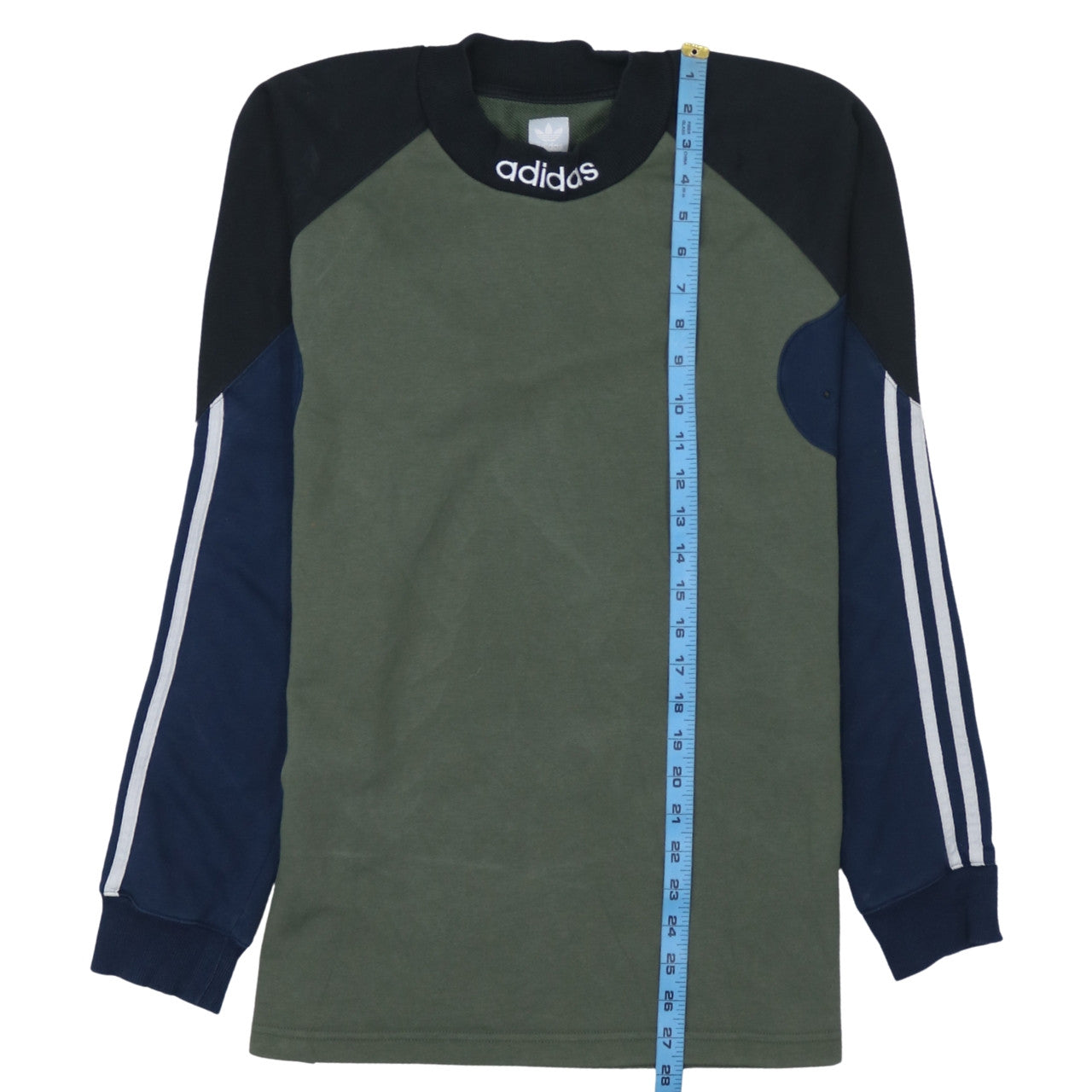 Adidas Men’s Green Crew Neck Logo Sweatshirt Size S Regular Fit