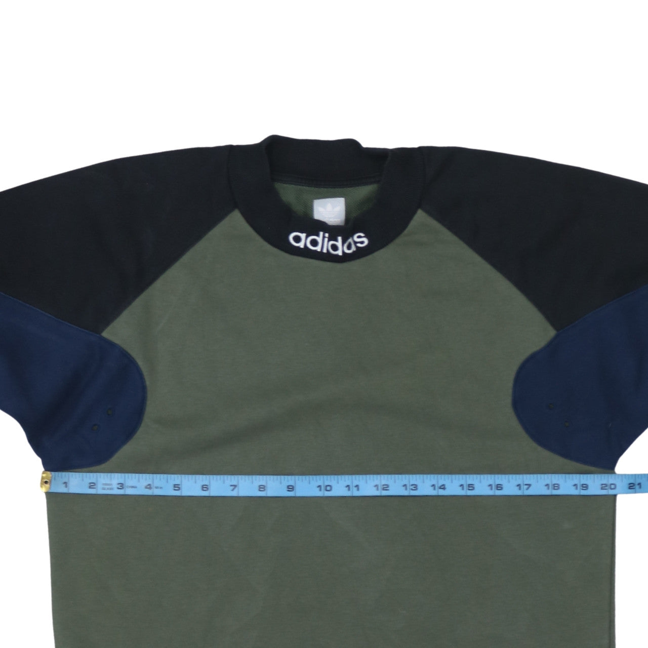 Adidas Men’s Green Crew Neck Logo Sweatshirt Size S Regular Fit