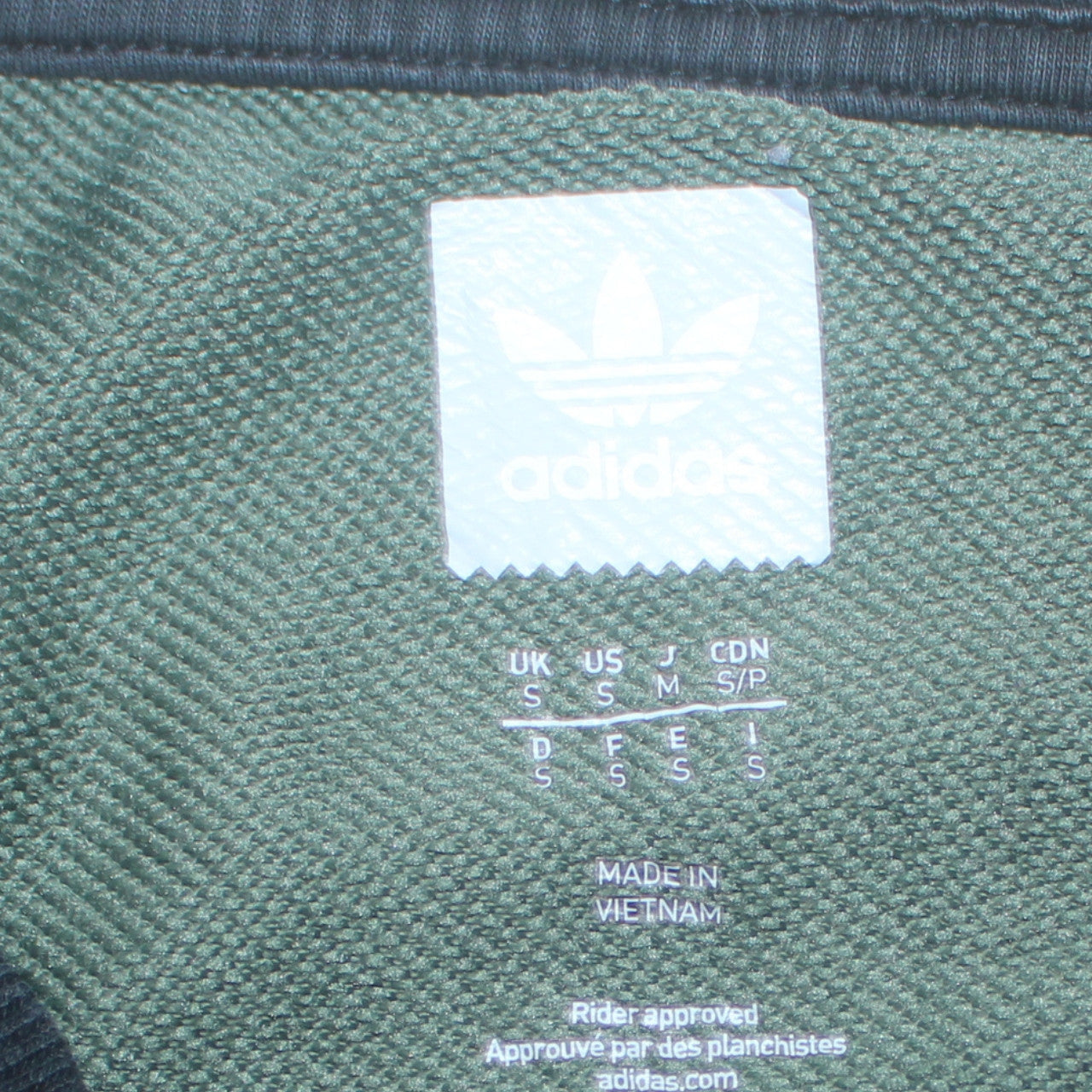 Adidas Men’s Green Crew Neck Logo Sweatshirt Size S Regular Fit