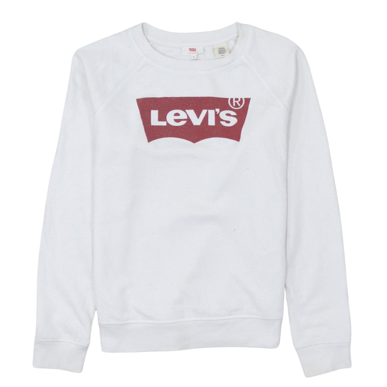 Levi's Men's White Logo Crew Neck Sweatshirt Size S Pullover