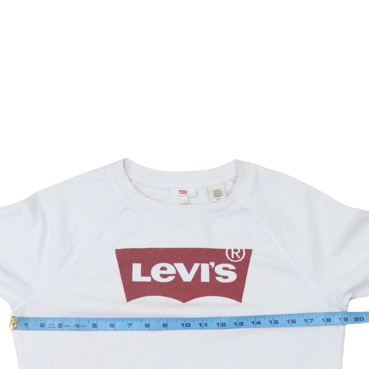 Levi's Men's White Logo Crew Neck Sweatshirt Size S Pullover