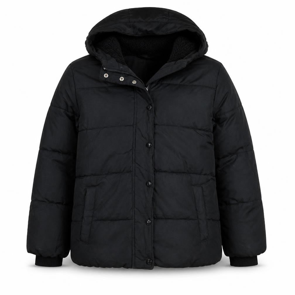 GAP Kids Boys Black XL ColdControl Max Hooded Puffer Jacket Winter Coat