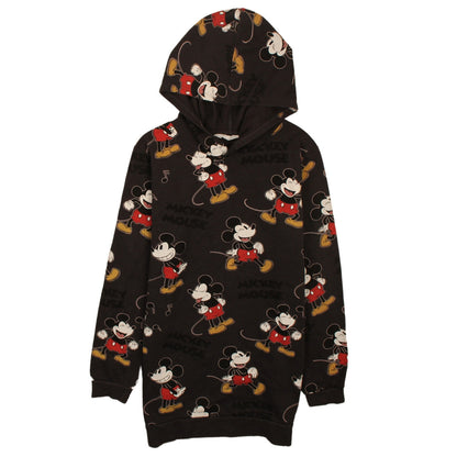 Preloved Disney Boys Black Mickey Mouse Pullover Hoodie Age 13-14 Years - Front
