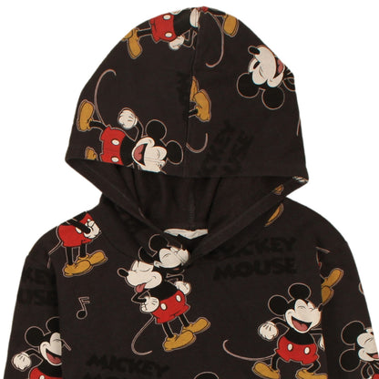 Preloved Disney Boys Black Mickey Mouse Pullover Hoodie Age 13-14 Years - Detail