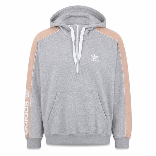 adidas Womens Grey 1/2 Zip Hooded Sweatshirt Size 12 Regular