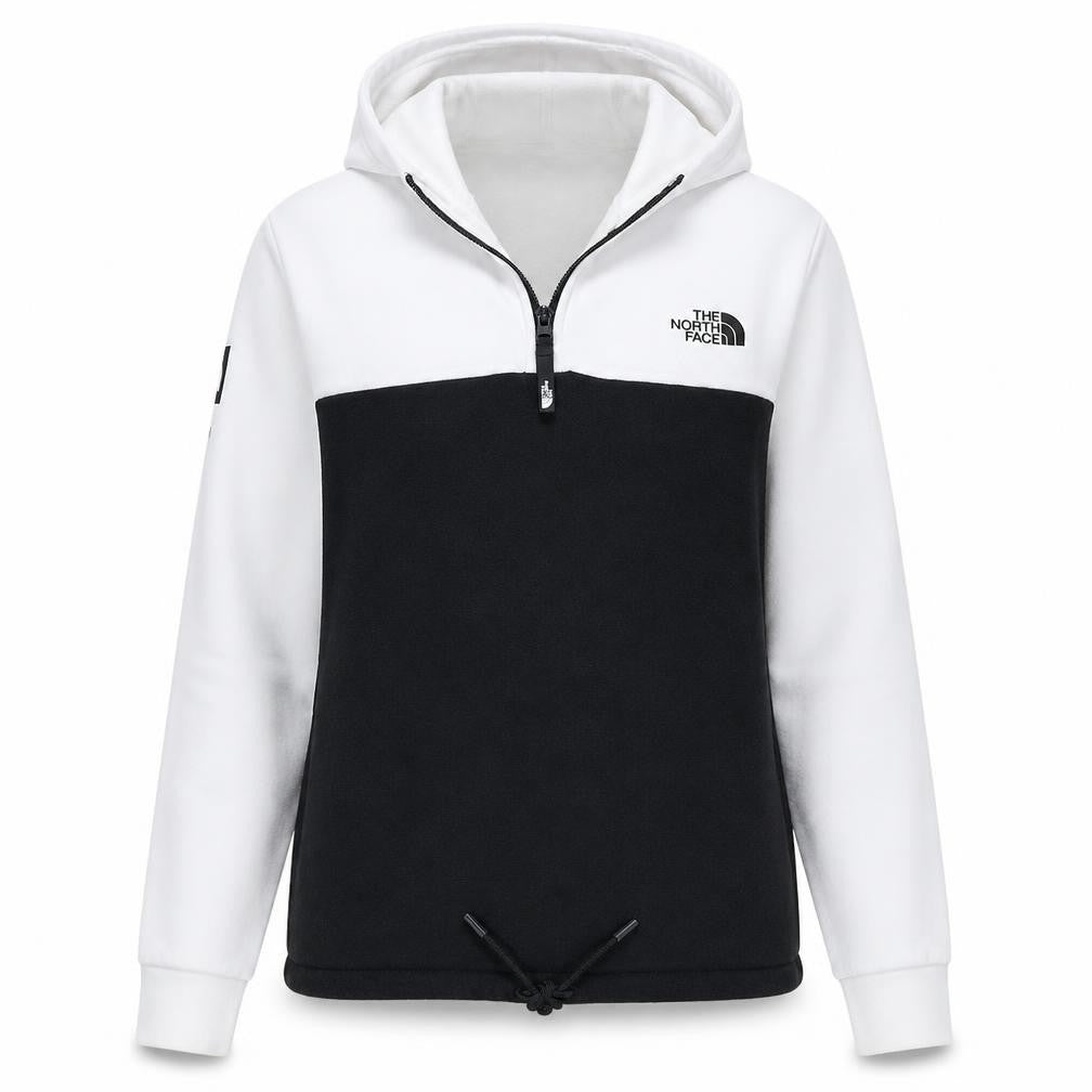 The North Face Women's Black & White 1/2 Zip Hoodie Size M Cotton Blend