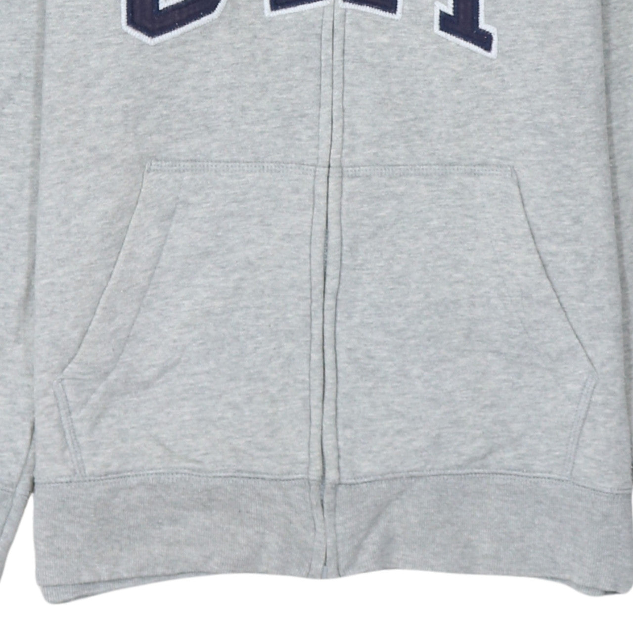 GapKids Boys Grey Full Zip Hoodie Size 13 Years Cotton Blend Logo Top