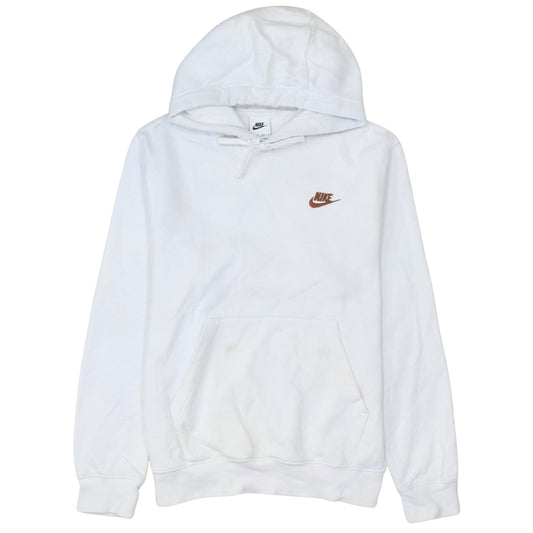 Nike Men's White XS Pullover Hoodie with Brown Logo