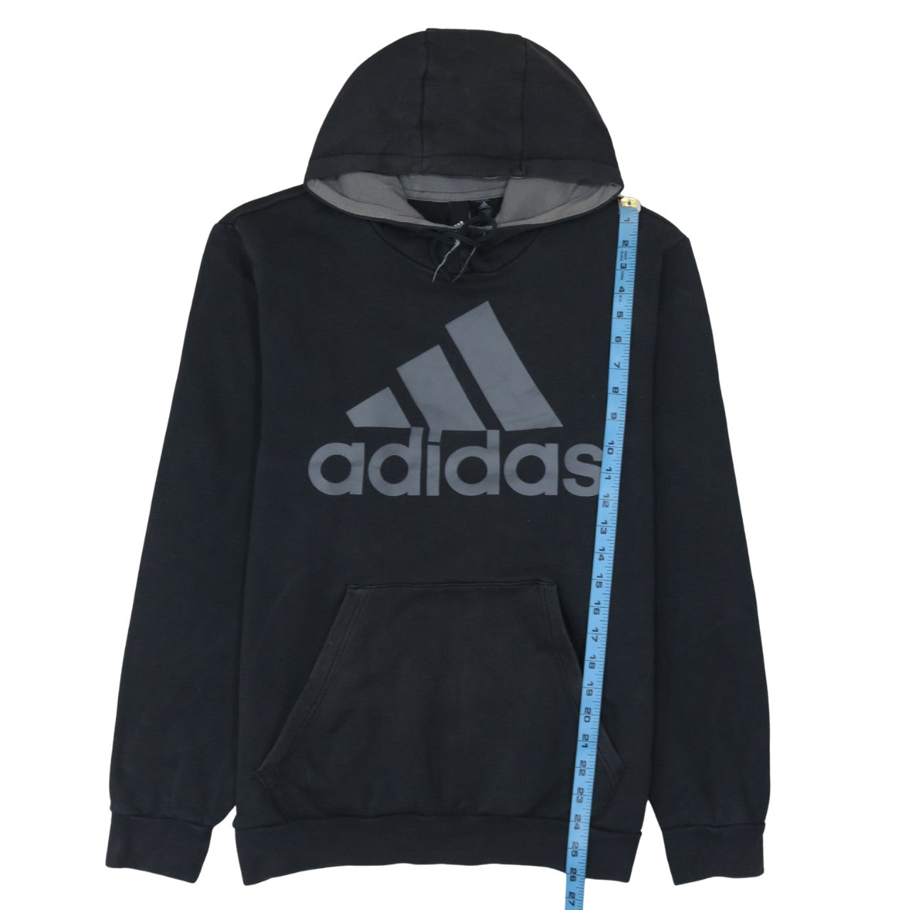 Adidas Mens Black XL Pullover Hoodie Logo Fleece Sweatshirt