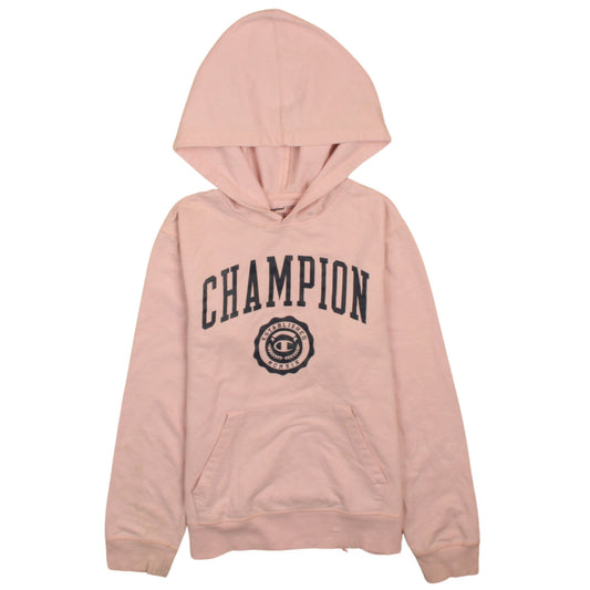 Champion Teens Pink Pullover Hoodie Size 14 Logo Graphic Sweatshirt