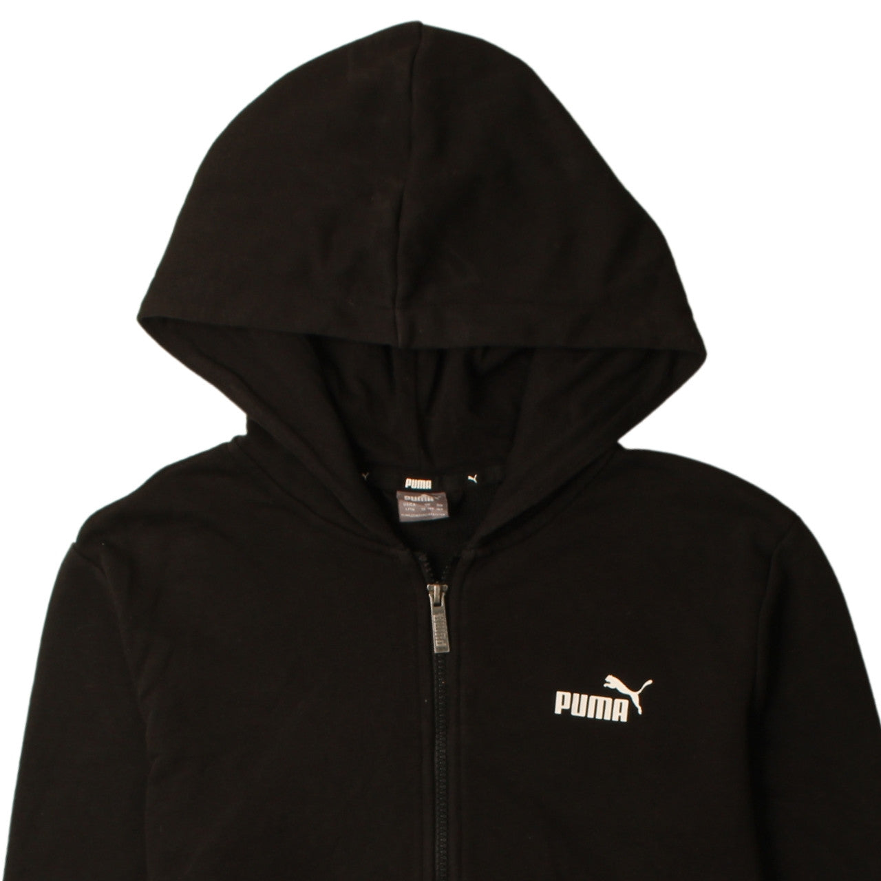 Puma Boys Black Full Zip Hoodie 13-14 Years 164cm Logo Design
