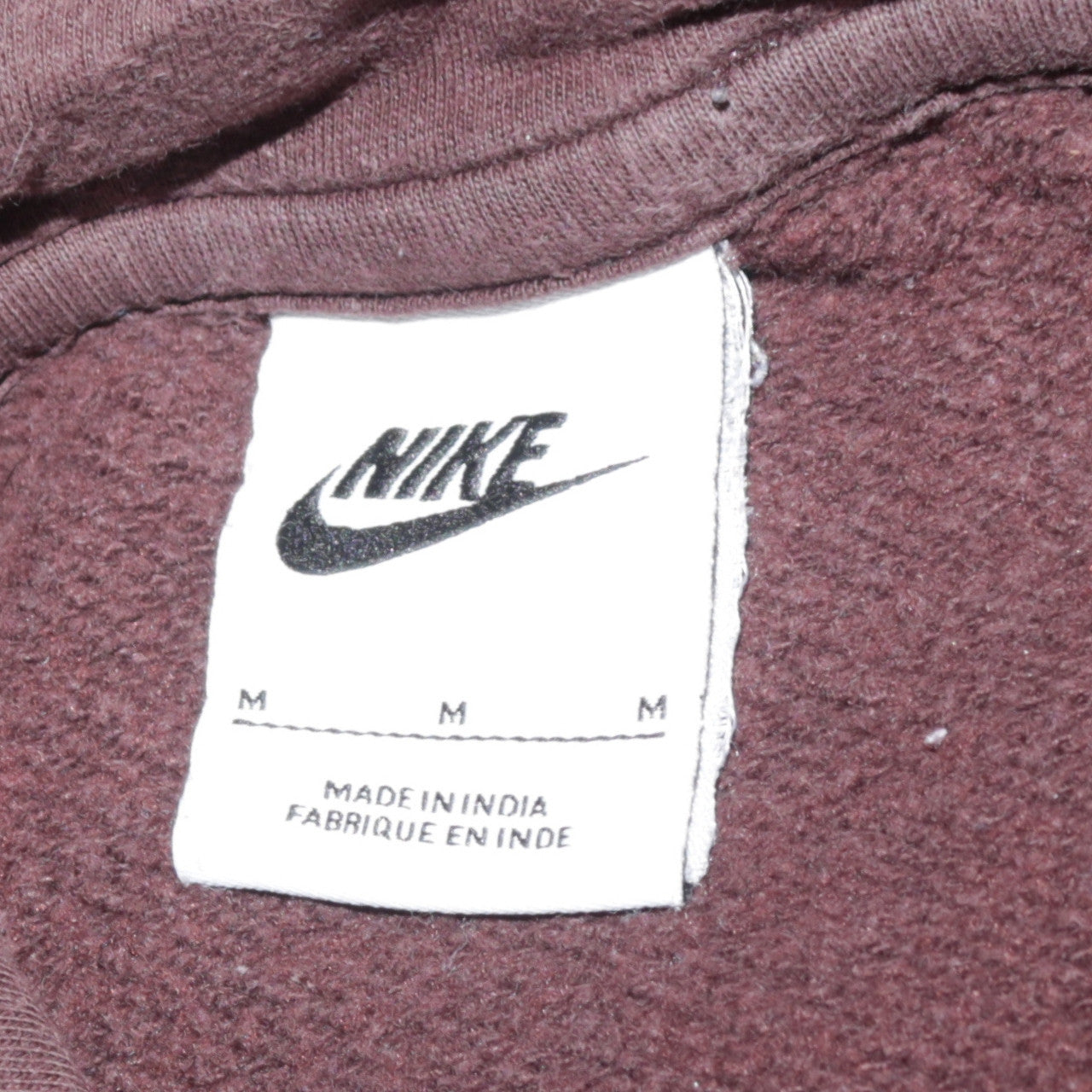 Nike Men's Brown Pullover Hoodie M Regular Fit Fleece Sweatshirt